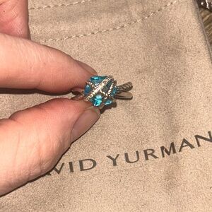 David Yurman Blue Topaz Ring size 6